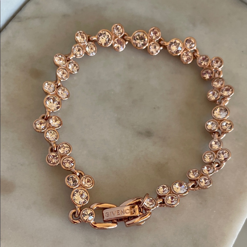 GIVENCHY Rose Gold Tennis Bracelet with Clear Crystals - Picture 2 of 16